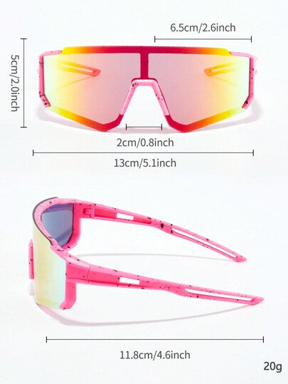 قطعة واحدة نظارات أطفال موضة، الطراز الجديد لعام 2025،نظارات ملونة للدراجة الهوائية والجري والتزلج، جذابة وأنيقة، مناسبة للخروجات والسفر والروضة والعروض والتصوير الخارجي