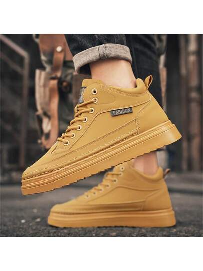 بوت عمل للاستخدام الكاجوال ذات الكعب المتوسط، تصميم عصري وشامل، جلد مقاوم للماء بنظام سحاب للربط، بطانة ناعمة ومريحة، قاعدة مضادة للانزلاق، بوت رياضية كاجوال خارجية ذات كعب متوسط مريحة