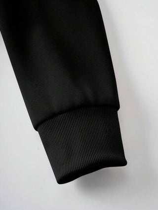 Manfinity Homme بلوفر للرجال كبار الحجم لون سادة بغطاء للرأس وسحاب، كاجوال للخريف/الشتاء، أساسي للعمل أسود اللون، طويل الأكمام هودي، هدايا للأصدقاء والأزواج والحبيب