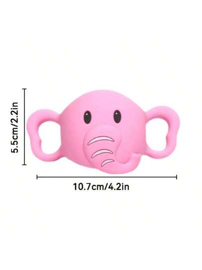 مقبض سيليكون على شكل فيل لطيف - ناعم ، قبضة سهلة ، مناسب للأطفال من سن 0-3 سنوات ، اكسسوار قابل لإعادة الاستخدام ، يناسب معظم أعناق القوارير