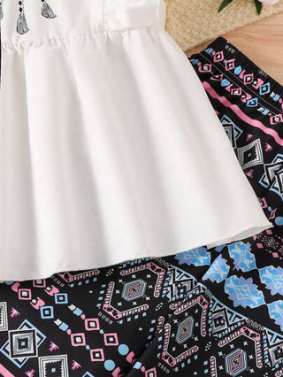 تيشيرتات بناتي مجموعة من تي شيرت كاجوال أنيقة وبنطلون واسع الساق للفتيات المراهقات