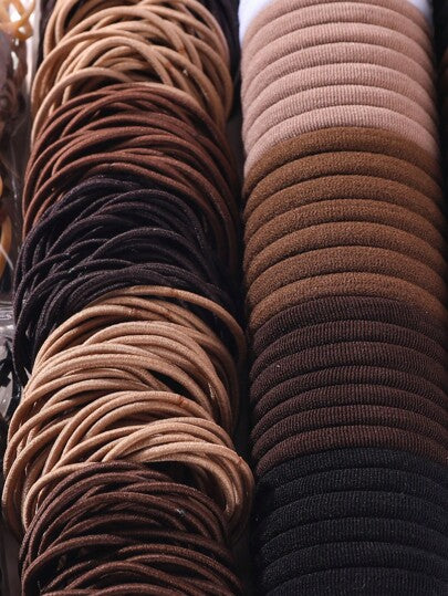 1109 قطعة من مجموعة اكسسوارات الشعر للبنات، حاملات الذيل والربطات من النايلون الأساسية، رباطات الشعر المخملية باللونين الأسود والبني، شرائط المطاط محايدة اللون، أدوات تصفيف الشعر لصنع ضفائر، إكسسوارات رأس لاستخدام يومي