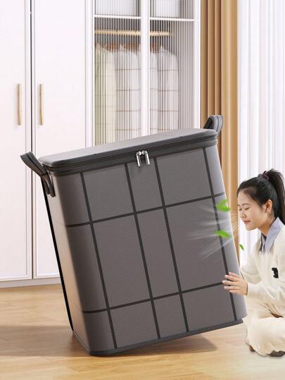 1 حقيبة تخزين ملابس رمادية اللون، وعاء لتخزين الملابس القذرة، حقيبة تخزين الملابس القذرة، حقيبة نقل، لتخزين الملابس الخامدة، لنقل الملابس القذرة إلى غرفة الغسيل، حقيبة قماشية ناعمة، قابلة للطي للتخزين السهل، سعة كبيرة مقاوم للماء وللغبار، مناسبة...