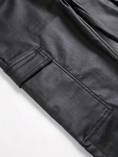 Manfinity EMRG بنطلون رجالي جيب سحاب أمامي بجيب، بني كارجو، طويل مستقيم الساق، سراويل أسود عادي، هدايا للزوج أو الحبيب