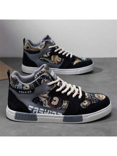 صيف جديد أحذية رجالية كبيرة الحجم عصرية ومتنوعة، أحذية رياضية عالية الأعلى ، أحذية طلابية كاجوال وأنيقة، أحذية مريحة للخارج مسطحة