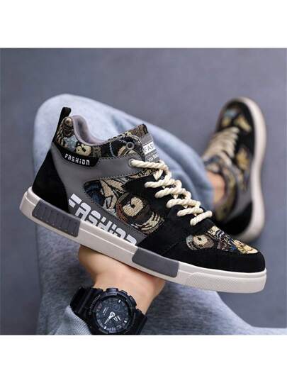 صيف جديد أحذية رجالية كبيرة الحجم عصرية ومتنوعة، أحذية رياضية عالية الأعلى ، أحذية طلابية كاجوال وأنيقة، أحذية مريحة للخارج مسطحة