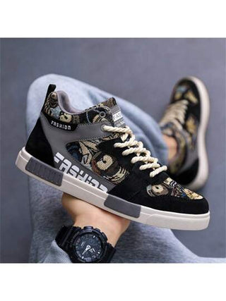 صيف جديد أحذية رجالية كبيرة الحجم عصرية ومتنوعة، أحذية رياضية عالية الأعلى ، أحذية طلابية كاجوال وأنيقة، أحذية مريحة للخارج مسطحة