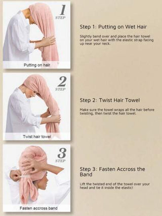 منشفة شعر مجففة سريعًا، منشفة شعر من الميكروفيبر بسرعة لنساء، طرحة شعر سريعة التجفيف للشعر الطويل، السميك والمجعد، منشفة شعر ناعمة جدًا مع شريط مطاطي كبير من الميكروفيبر لنساء، منشفة تجفيف شعر مضادة للتشعر بشريط مطاطي، سريعة الجفاف | امتصاص عالي |...