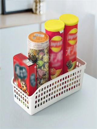 4 سلال تخزين قابلة للتكديس - منظمات بلاستيكية متعددة الاستخدامات للكتب ووجبات الخفيفة وغيرها - مثالية للمطبخ والحمام وغرفة المعيشة والمكتب ، الديكور ، والمطبخ ، والاكسسوارات ، وأدوات المطبخ ، ومنظم المطبخ ، ومنظم المكياج ، وعناصر الزفاف ، وديكورات...