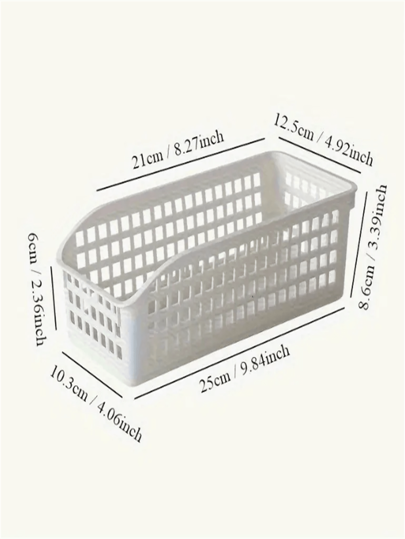 4 سلال تخزين قابلة للتكديس - منظمات بلاستيكية متعددة الاستخدامات للكتب ووجبات الخفيفة وغيرها - مثالية للمطبخ والحمام وغرفة المعيشة والمكتب ، الديكور ، والمطبخ ، والاكسسوارات ، وأدوات المطبخ ، ومنظم المطبخ ، ومنظم المكياج ، وعناصر الزفاف ، وديكورات...