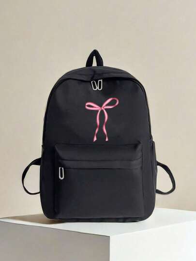 حقيبة ظهر مدرسية للجيل الناشئ موسم الخريف 1 قطعة. حقيبة جديدة لبداية الموسم, غير رسمية تناسب جميع المناسبات, طلابية باكو كاواييي جميل، من خامة النايلون المصقولة، مغلقة براسكاب، لطلاب الكلية والمدارس الثانوية والابتدائية، طباعة عشوائية و جيوب متعددة، حقيبة