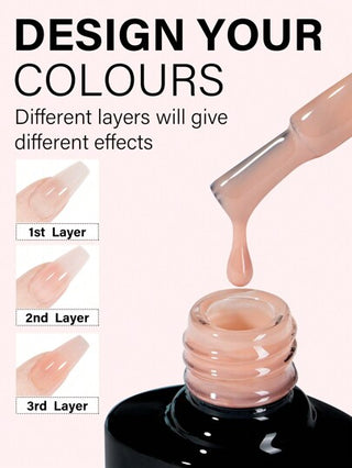 TOMICCA 4 قطع طلاء أظافر جيل لون عاري 8مل، جل أظافر UV/LED عالي التأثير للنقع، مناسب للمبتدئين في البيت أو في صالون الأظافر الاحترافي أو كهدايا