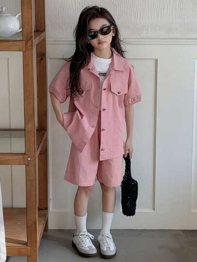 تيشيرتات بناتي DAZY مجموعة إطلالة خريفية للفتيات المراهقات ، 2 قطعة ، مقاس كبير