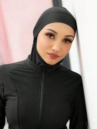 قطعة واحدة من الحجاب الرياضي للسباحة الصيفي السادة ذو الشكل التركي السريع للتجفيف للنساء المحجبات