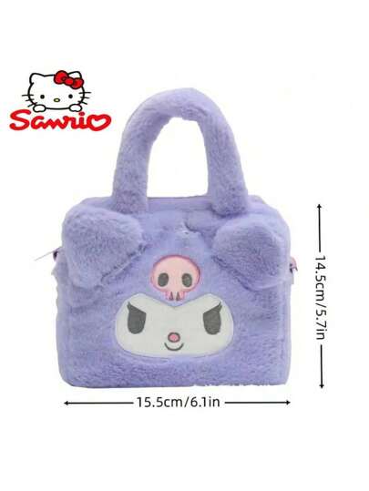 Sanrio حقيبة يد قطعة واحدة من Sanrio للشخصية الكرتونية الجميلة، حقيبة تسوق قابلة للتعديل ذات مقبض ثلاثي الأبعاد لفتيات، تصميم أنمي مميز، حقيبة تخزين وسفر مبطنة ناعمة ، حقيبة مستحضرات تجميل، حقيبة تنظيم عطلات كبيرة السعة ، لأحمر الشفاه والفرش والعناية بالب