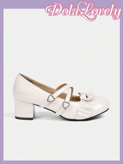 Dola Lovely أحذية كاجوال بشريط إلهام البالية ذات كعب منخفض وأصابع قدم مستديرة مصنوعة من جلد البولي يوريثان