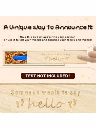 1 علبة عرض اختبار الحمل الإبداعية بدون عصا اختبار الحمل ، صندوق خشبي لذكرى الأم الحامل ، صندوق تخزين المجوهرات ،هدية تذكارية خشبية لاختبار الحمل ، هدية إعلان الطفل ، ديكور غرفة المعمودية (باستثناء ورقة السحب)