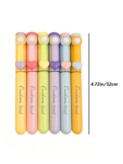 6 قطع من قلم تحديد النص مميز بشكل ماكرون لوضع نصوص وتزيينها، علامات قراءة، وضع علامات ، مدعوم لوضع نصوص مخصصة، هدايا صغيرة جميلة وعملية لمستلزمات المدرسة