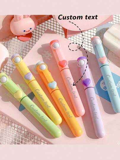 6 قطع من قلم تحديد النص مميز بشكل ماكرون لوضع نصوص وتزيينها، علامات قراءة، وضع علامات ، مدعوم لوضع نصوص مخصصة، هدايا صغيرة جميلة وعملية لمستلزمات المدرسة
