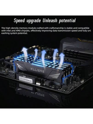 Kllisre ذاكرة عشوائية Kllisre DDR4 بسعة 8 جيجا بايت، 16 جيجا بايت بتردد 2666 ميجا هرتز/3200 ميجا هرتز و1.2 فولت بوقت/CL19 CL22 ديمم للكمبيوتر المكتبي وألعاب