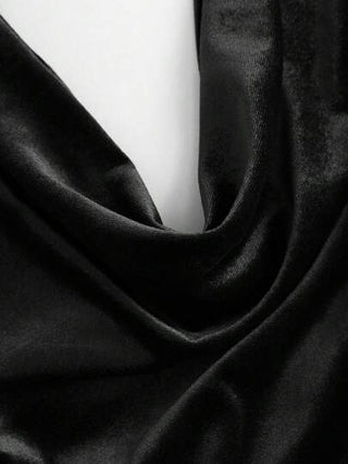 Flirla جمبسوت قصيرة نسائية من ال-جولة كرو من القطيفة بدون أكمام، باللون الأحمر ، للسهرات