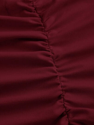 EZwear فستان ماكسي أنيق أنثوي بتصميم التشريب والفتحات في الكتف وذيل السمكة باللون الواحد
