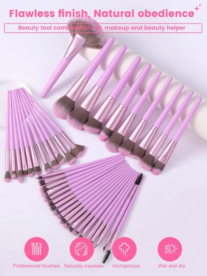 مجموعة أدوات مكياج تشمل: 1 حقيبة مستحضرات تجميل وأغراض شخصية قابلة للغسيل ومقاومة للماء + 40 فرشاة مكياج + 6 إسفنجات مكياج + 3 إسفنجات مكياج صغيرة + 6 لمسات بودرة مثلثة + 3 لمسات بودرة دائرية + 3 لمسات بودرة وسائد هوائية صغيرة + 1 شريط للشعر + 2...