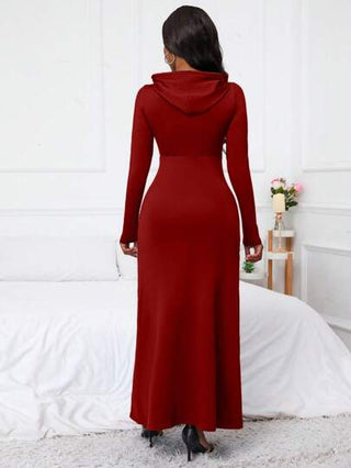 LUNE فستان ماكسي سيدات مع غطاء للرأس وسحاب وجيوب