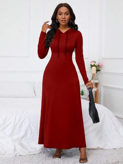 LUNE فستان ماكسي سيدات مع غطاء للرأس وسحاب وجيوب