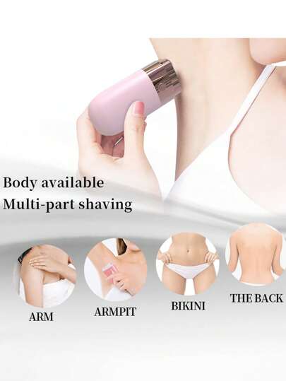 آلة إزالة الشعر الكهربائية للساقين والإبط والمناطق الحساسة بدون ألم، مقاومة للماء، لا تتضمن بطاريات جافة