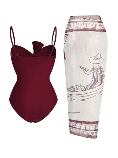 Swim Oasis قميص نسائي بدون أكمام اللون أحادي بتصميم نحيف، بسيط وعصري للارتداء اليومي في الصيف، قطعة واحدة