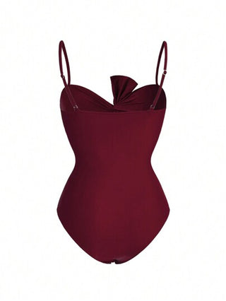 Swim Oasis قميص نسائي بدون أكمام اللون أحادي بتصميم نحيف، بسيط وعصري للارتداء اليومي في الصيف، قطعة واحدة