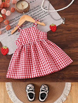 فساتين بيبي Vintaside Kids فستان كامي ربيعي / صيفي للبنات الرضع بنقشات فينتاج ومزين بتفاحة، بطراز ريفي منعش، مناسب للعب في الخارج والارتداء اليومي المنزلي ولأناقة الحفلات الرقيقة