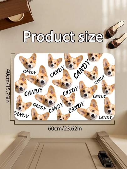 قطعة واحدة من بطانية خاصة بالحيوانات الأليفة مخصصة وشخصية المقاس 40 * 60 سم / 16 * 24 بوصة من البي في سي، تدعم تخصيص الصورة والنص خصيصًا للحيوانات الأليفة مثل القطط والكلاب؛ مناسبة لغرف النوم والصالات والحمامات والمرائب ومداخل المنازل والممرات ومناطق نوم
