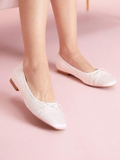 CUCCOO DOLLMOD أحذية شقق موضة مزينة بفيونكة لجو أعياد ورأس السنة الجديدة، مناسبة للخريف والشتاء