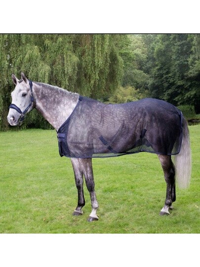 بطانية خيل شبكية قابلة للتعديل مانعة للبعوض وتساعد على التنفس، أثناء ركوب الخيل في الصيف