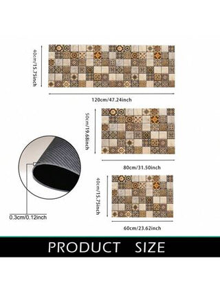 زرنيخة الباب ذات نمط كاروهات بتصميم عصري قطعة واحدة، نمط زهري، لون أزرق، صالح للمطبخ - ماص، مقاوم للبقع، مناسب للمزرعة، المدخل، الداخلي، ديكور الغرفة، المطبخ، غرفة الطعام، مكتب المنزل الصغير، حوض، غرفة الغسيل