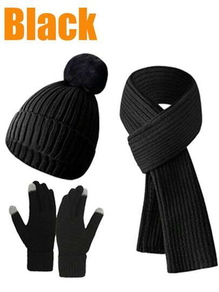 4 حبات طقم قبعة محبوكة، وشاح، وقفازات للمراهقين من عمر 12-16 سنة و 18-24 سنة، قبعة شتوية دافئة ناعمة، وشاح محبوك سميك، وقفازات لشاشات التحسس