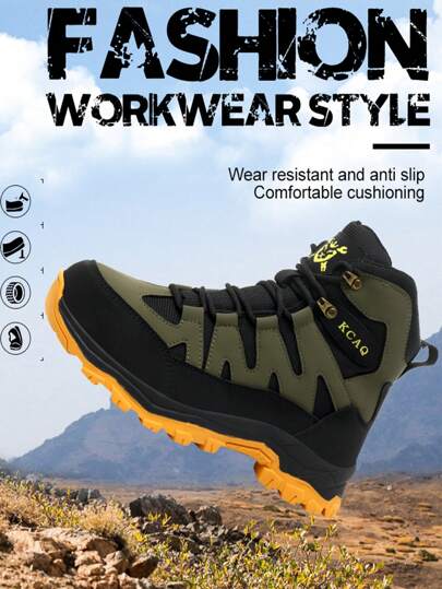 بوت سلامة العمل، بوت سلامة للرجال مع نعل فولاذي مضاد للحرق واختراق الأشياء الحادة، بوت عمل بنعل فولاذي مقاوم للطعن والتحطيم، بوت رياضية سلامة للرجال بنعل مطاطي مقاوم للاهتراء، بوت سلامة عمل موضة للرجال مناسبة لجميع المواسم
