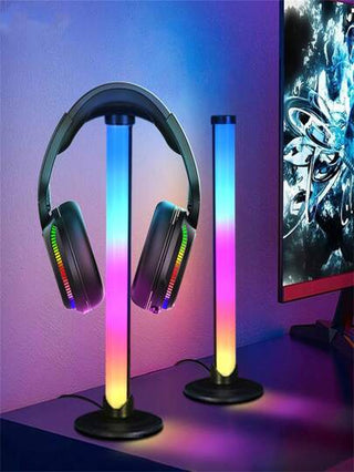 1 قطعة/2 قطعة شرائط إضاءة LED ، إضاءة خلفية RGB للتلفزيون ، إضاءة محيطة تعمل بالطاقة عبر USB ، تغيير لون ، أوضاع ديناميكية قابلة للتعتيم بزيادة أو خفض السرعة ، لمبة مكتبية لحفلات الحاسوب أفلام الكمبيوتر شاشة ألعاب الكمبيوتر (مع حامل سماعات الرأس ، سماعات