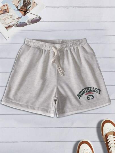 بنطال رياضي للرجال عصري طباعة جرافيك قصير 2 في 1