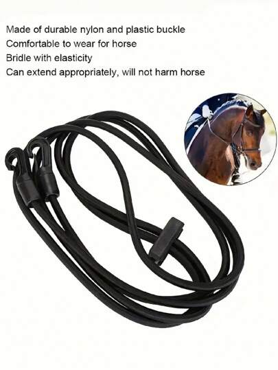 لجام خيول مرن عالي الجودة للإسطبل، لجام جانبي قابل للتعديل للتدريب، أدوات تجهيز ركوب الخيل