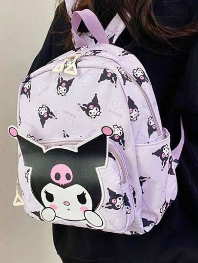 Sanrio حقيبة ظهر أنمي كرتوني كاواييي، حقيبة تخزين مناسبة للسفر والخارج، حقيبة كتف جميلة (قد تكون هناك اختلافات طفيفة في التصميم واللون بين الدفعات المختلفة) (قد تكون بعض الأجزاء عشوائية)، حقيبة، رول القرفة، حقيبة ظهر