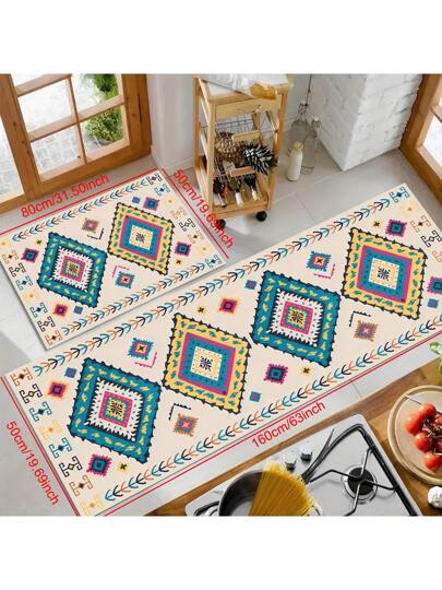 قطعة واحدة من البساط الديكوري المنزلي ليستخدم في الرواق والمطبخ والحمام، من بتر ديا تومية مضادة للانزلاق بنقش بوهيمي، بساط أرضي لغرفة المعيشة وغسيل الملابس، متوفرة بأحجام متعددة، هدية ديكورية للبساط الأرضي