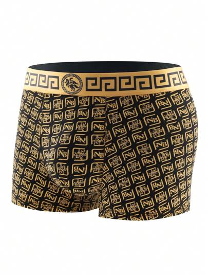 8 قطعة ملاخط سراويل داخلية سوداء وذهبية فاخرة للرجال ذات الخصر المنخفض، قصيرة مريحة ومرنة وقابلة للتهوية للاستخدام اليومي والرياضة