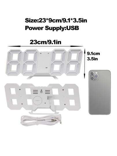 ساعة إنذار رقمية مع شاشة عرض درجة الحرارة، ساعة إنذار على طاولة ، ساعة قابلة للتركيب على الحائط ، ديكور المنزل, ديكور الغرفة، هدايا أعياد الميلاد والتخرج، ساعة رقمية لغرفة النوم, الديكور المدرسي، ولأول يوم مدرسي