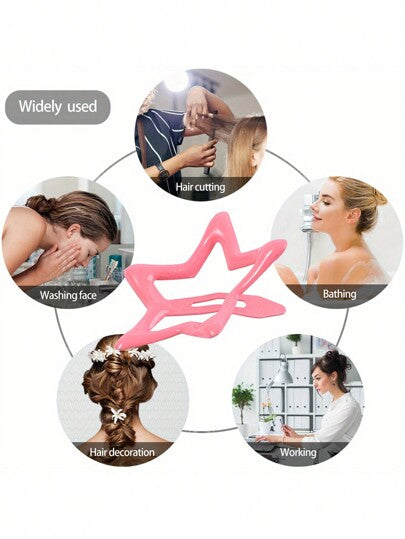 100 قطعة من مشابك شعر بشكل نجمة ملونة ، أدبيات براقة ملونة كحلوى، هدايا لعيد ميلاد الأطفال ورأس السنة الجديدة