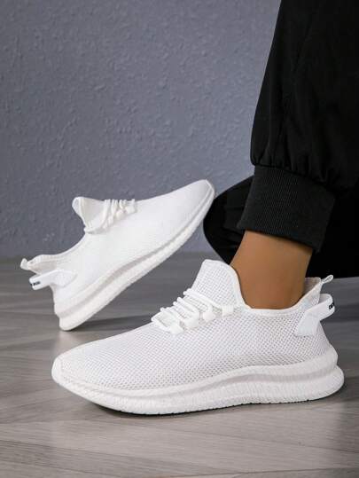 أحذية رياضية رجالية مريحة خفيفة جدًا وذات تهوية شبكية، بنعل رقيق قابلة للانزلاق، أحذية كاجوال لارتدائها في الهواء الطلق/العطلات، خفيفة الوزن