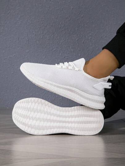 أحذية رياضية رجالية مريحة خفيفة جدًا وذات تهوية شبكية، بنعل رقيق قابلة للانزلاق، أحذية كاجوال لارتدائها في الهواء الطلق/العطلات، خفيفة الوزن