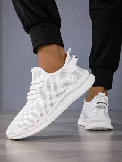 أحذية رياضية رجالية مريحة خفيفة جدًا وذات تهوية شبكية، بنعل رقيق قابلة للانزلاق، أحذية كاجوال لارتدائها في الهواء الطلق/العطلات، خفيفة الوزن